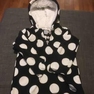 Black and white Sherpa lined hoodie